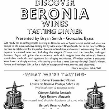 Discover  Beronia  Wines  - WINE TASTING TICKET 10/11/2025