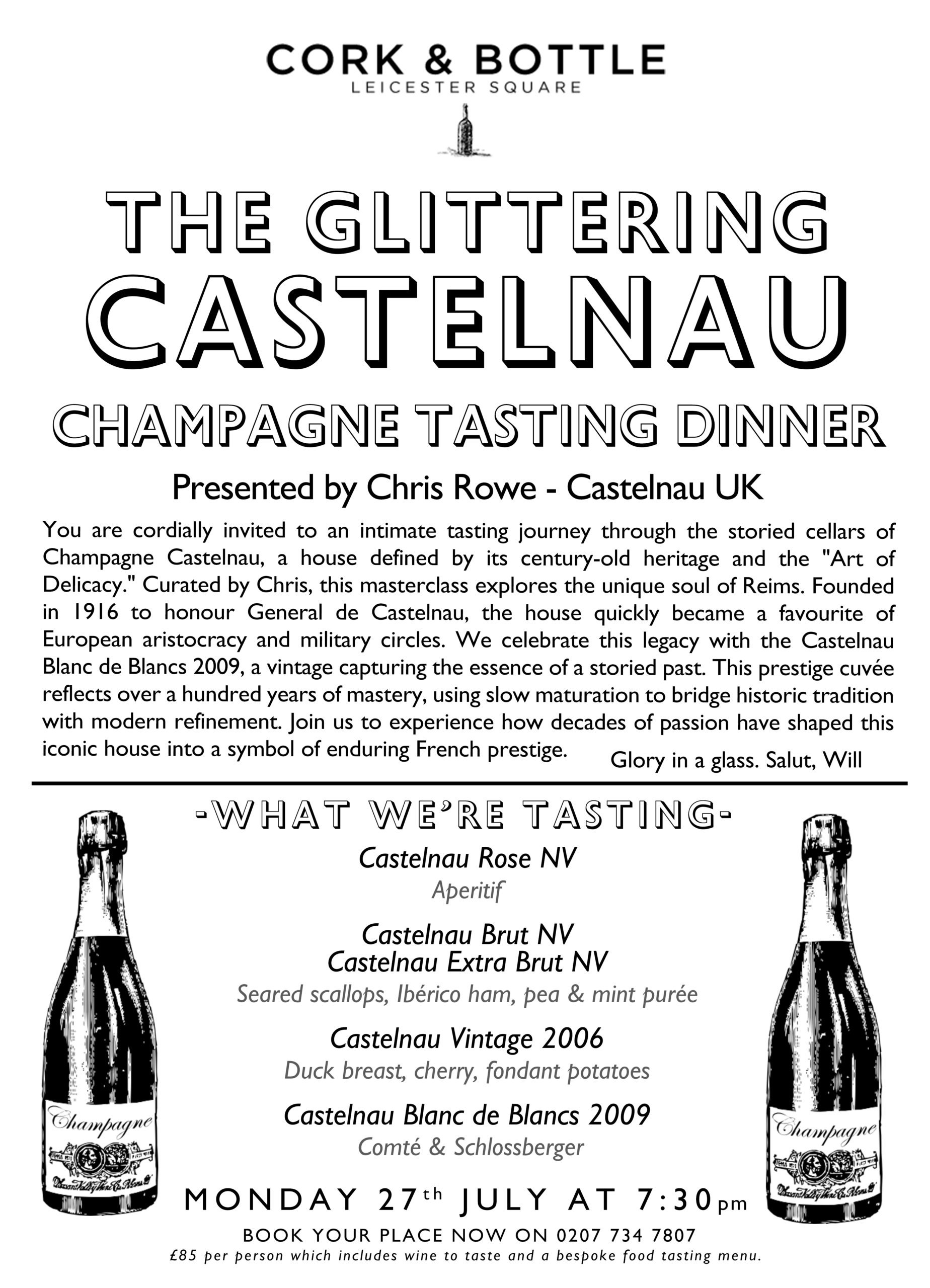 The Glittering Castelnau Champagne Tasting Dinner